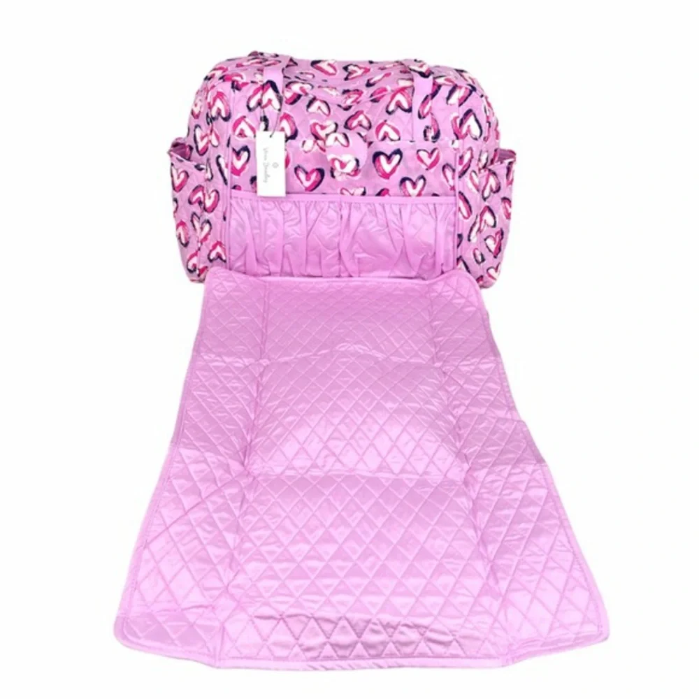 Vera Bradley Pink Iced Hearts Baby Travel Bag
